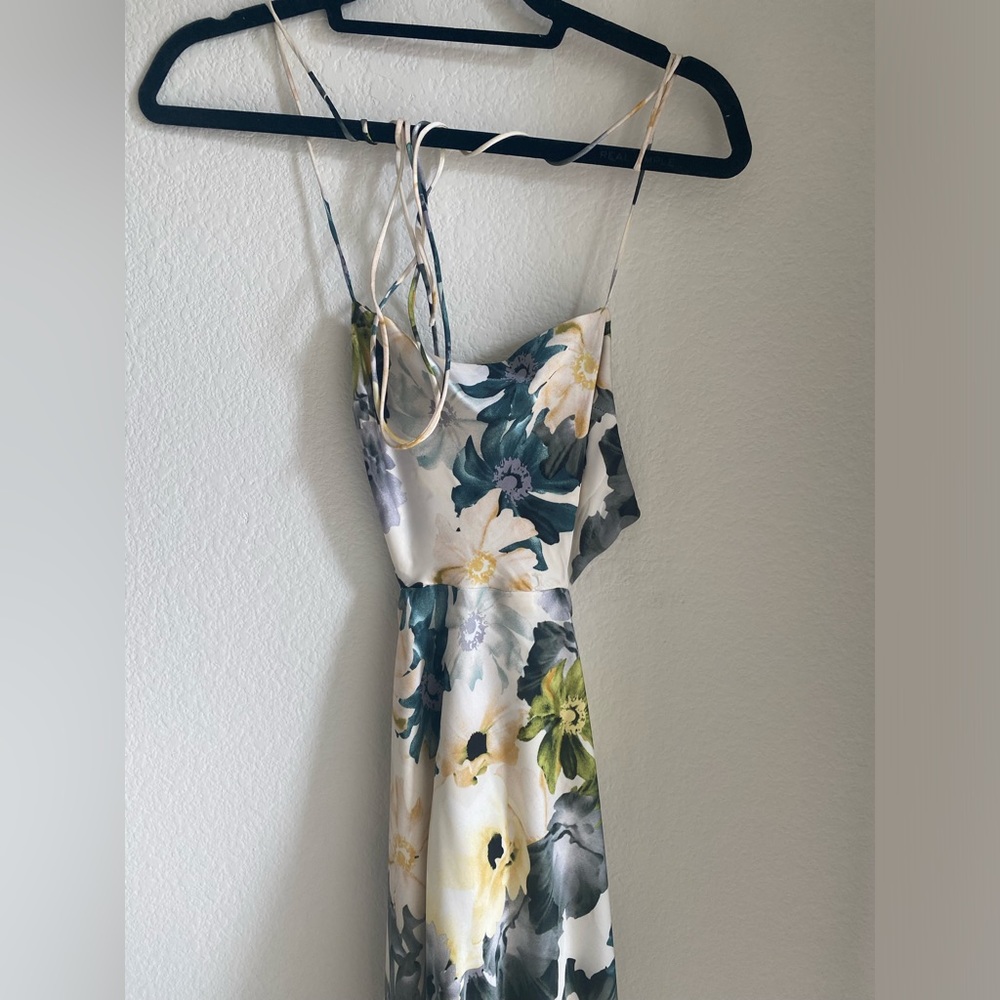 Petal and Pup Floral Tie Back Satin Midi Dress